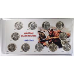 GEM BU SET SILVER JEFFERSON WAR NICKELS IN DISPLAY