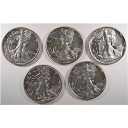5-1943 AU WALKING LIBERTY HALF DOLLARS