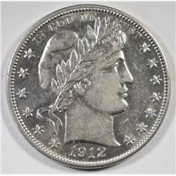 1912-S BARBER HALF DOLLAR  AU/UNC