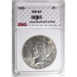 1935 PEACE DOLLAR RNG CH GEM BU