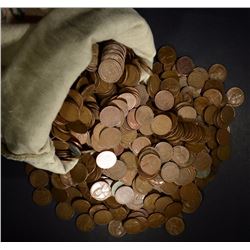 5000 MIXED DATE WHEAT CENTS, NICE CIRCS
