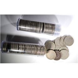 2- ROLLS OF LIBERTY "V" NICKELS, AVG CIRC