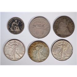 MIXED LOT: 1941, 42, 43 WALKING LIBERTY HALVES