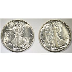 1942-D & 1944 WALKING LIBERTY HALVES, CH BU