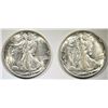 Image 1 : 1942-D & 1944 WALKING LIBERTY HALVES, CH BU