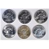 Image 2 : 6 1962 FRANKLIN HALF DOLLARS CH BU