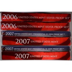 (2) 2006 & (2) 2007 Silver Proof Sets