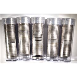 FIVE ROLLS OF MIXED DATE CIRC LIBERTY "V" NICKEL