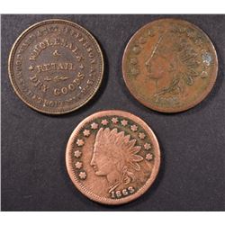 3-CIVIL WAR TOKENS FROM DETROIT MI