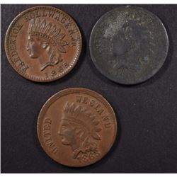 3-CIVIL WAR STORE CARD TOKENS-ALL FROM N.Y.