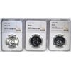 Image 1 : 3 FRANKLIN HALVES: 1- 1959 & 2- 1963 NGC GRADED