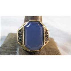 Rare Ellensburg Blue & Daimond 14Kt Gold Ring