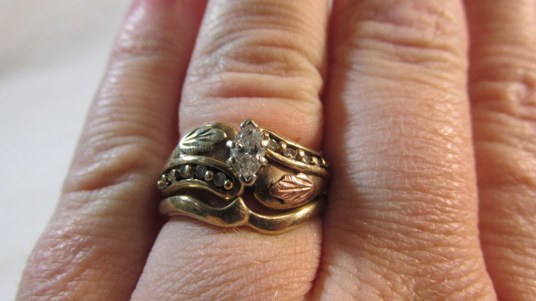 Black Hills Gold & Diamond Ring