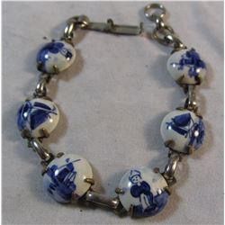 Vintage Porcelain Holland Windmill Bracelet