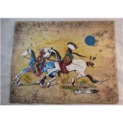 Original Ledger Art by Thurman Horse Pine Ridge South Dakota
