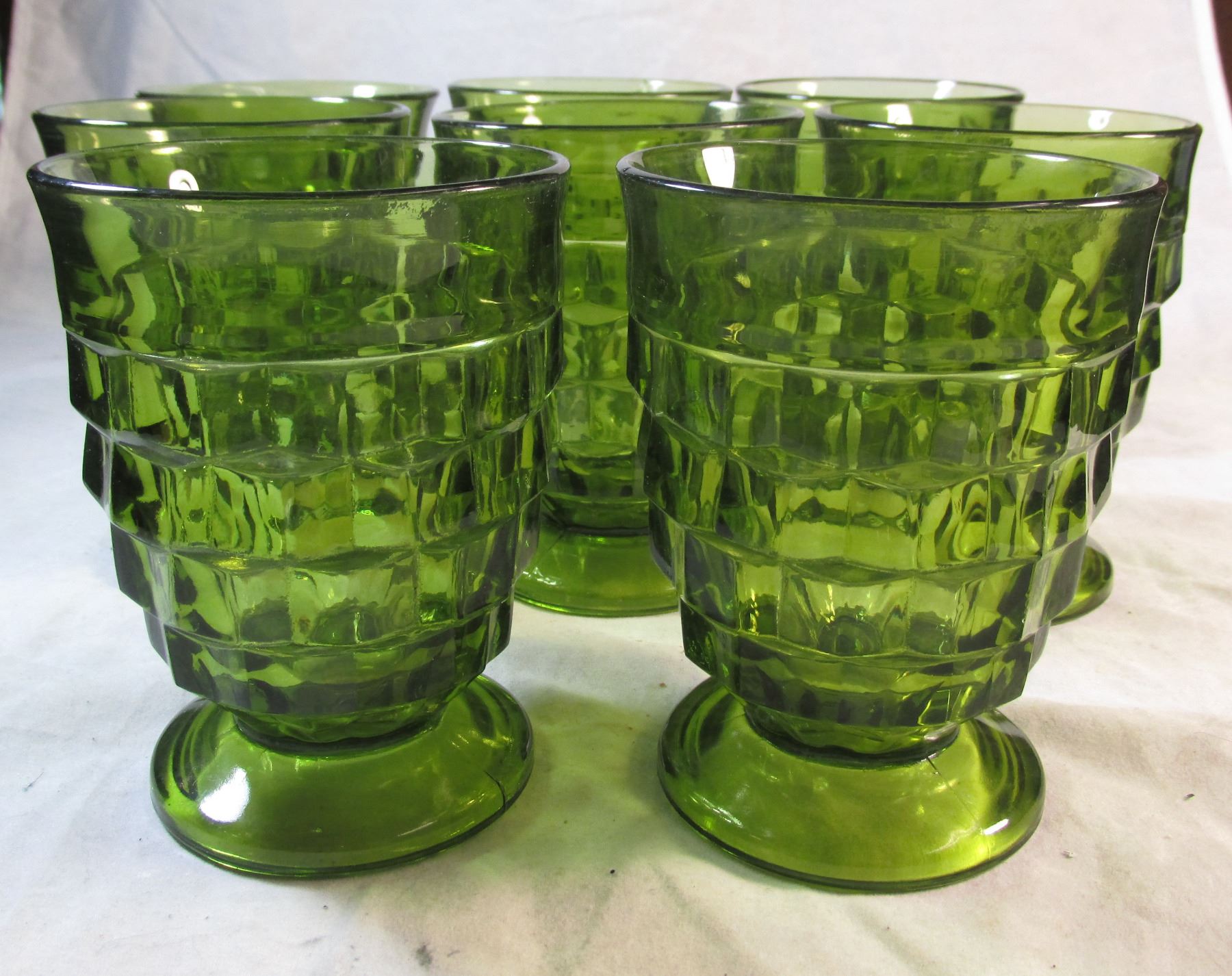 Green Water Goblets