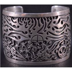 HOPI SILVER CUFF BY FERRON JOSEYESVA FROM NAKAI-WAYWISA SHOP