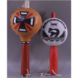TWO HOPI RATTLES