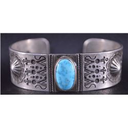 NAVAJO SILVER BRACELET BY EDISON SANDY SMITH