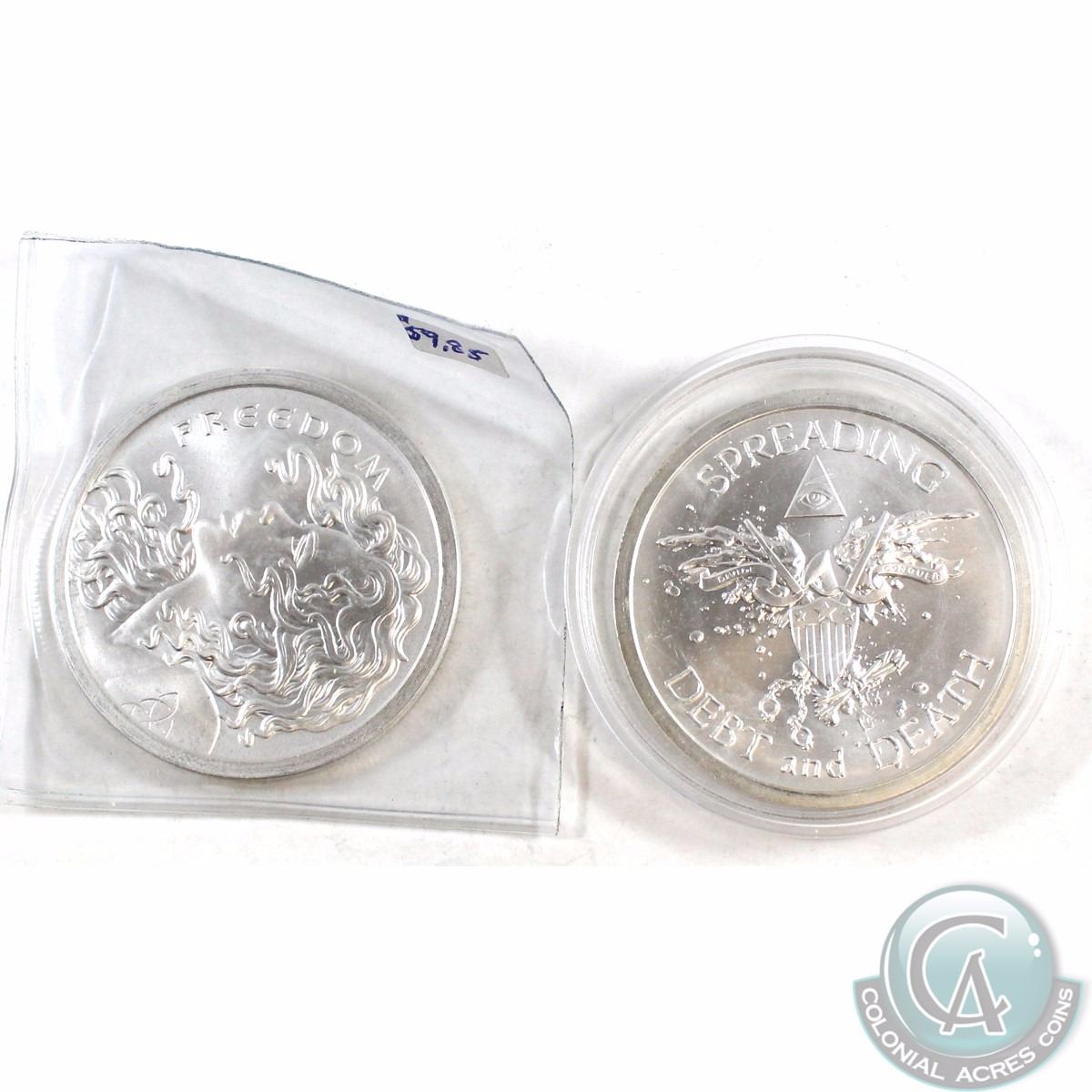 Silver Shield Silver Rounds Lot of 2x Silver Shield 2oz Silver Rounds. You will receive 2014 ...