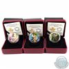 Image 1 : 3x 2017 $10 Birds's Among Nature's Colours - Purple Martin, Tufted Titmouse & Nuthatch Fine Silver c