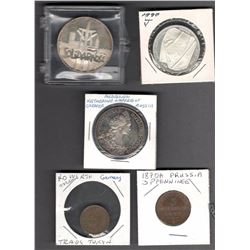 Polish/German/Russia/Czech Lot of 11: 1990 Polish 100000 Zlotych Soladarity 1 ounce Big Size Proof .