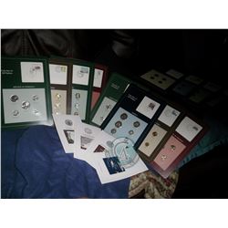 Club & Stamp Sets of All Nations (UNC) 1980s - LOT of 12 - Uruguay 7-coin set; Ecuador 4-coin set; C