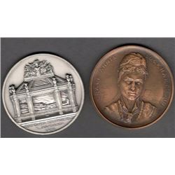 Lot of 2 Medallions: 1978 Centenario Festeggiamenti S. Damiano/Fara Novarese a comune in the Provinc