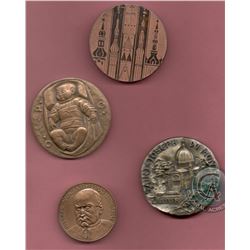 Lot of 5 Medallions including 2 Dora de Pedery-Hunt: Capital of Estonia Tallinn 1154 bronze Medal; D
