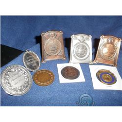 Lot of 8 Medallions/Badge: Silver Efficiency large Greater Montreal medal for Protestant School Boar