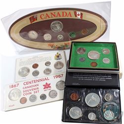 Estate lot of 1867-1967 Canada 150th Anniversary 6-coin year sets in various display. Please view sc