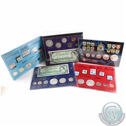 Estate lot of 1867-1967 Canada Centennial 6-coin year sets in various display. Please view scan. 5pc