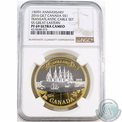 2016 Canada 150th Anniversary of the Transatlantic Silver Dollar NGC Certified PF-69 Ultra Cameo