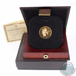 1976 Canada $100 Montreal Olympics 22k Commemorative Gold Coin in Original Display Box, COA & Outer 