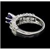 Image 3 : 0.97 ctw Blue Sapphire And Diamond Ring - 14KT White Gold