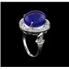 Image 3 : 12.77 ctw Tanzanite and Diamond Ring - 14KT White Gold