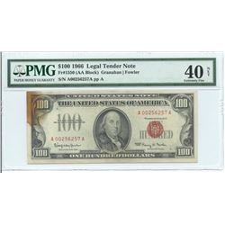 1966 $ 100 Legal Tender Note PMG Extremely Fine 40 Net