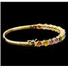 Image 2 : 14KT Yellow Gold 10.15 ctw Multicolor Sapphire and Diamond Bracelet