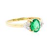 Image 1 : 1.08 ctw Emerald And Diamond Ring - 14KT Yellow Gold