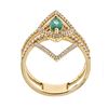 Image 2 : 0.47 ctw Emerald and Diamond Ring - 18KT Yellow Gold