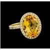 Image 1 : 4.80 ctw Citrine and Diamond Ring - 14KT Yellow Gold