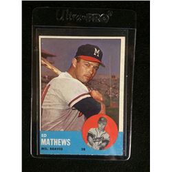 1963 Topps Baseball Card # 275 Ed Mathews Milwaukee Braves