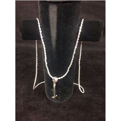 925 SILVER NECKLACE W/ LARGE HAMMER PENDANT