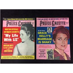 THE NATIONAL POLICE GAZETTE MAGAZINE LOT (LIZ TAYLOR, GRACE KELLY COVERS)