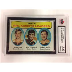 1971/72 Topps Hockey NHL Assists Leaders Orr, Esposito, Bucyk,
