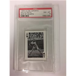 1969 GLOBE IMPORTS WILLIE MAYS "ACE OF HEARTS" CARD (NM-MT 8) PSA
