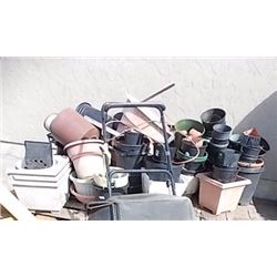 SKID OF PLANT POTS - 2 TTL = ALL ONE MONEY