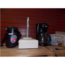 COFFEE POT, MARBLE TOWEL HOLDER, MIXER & ORIENTAL LUNCH KIT