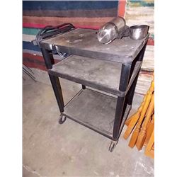 ROLLING CART - 4 WHEEL - 2 SHELF - 4' TALL
