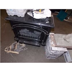 ELECTRIC FIRE PLACE  - as-is WORKING - NEEDS FOOT REPAIR